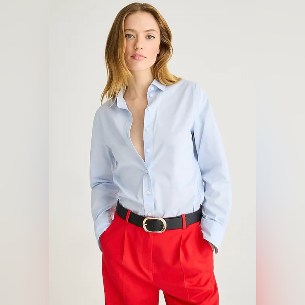 J.Crew Wren slim shirt in stretch cotton poplin in blue eoe